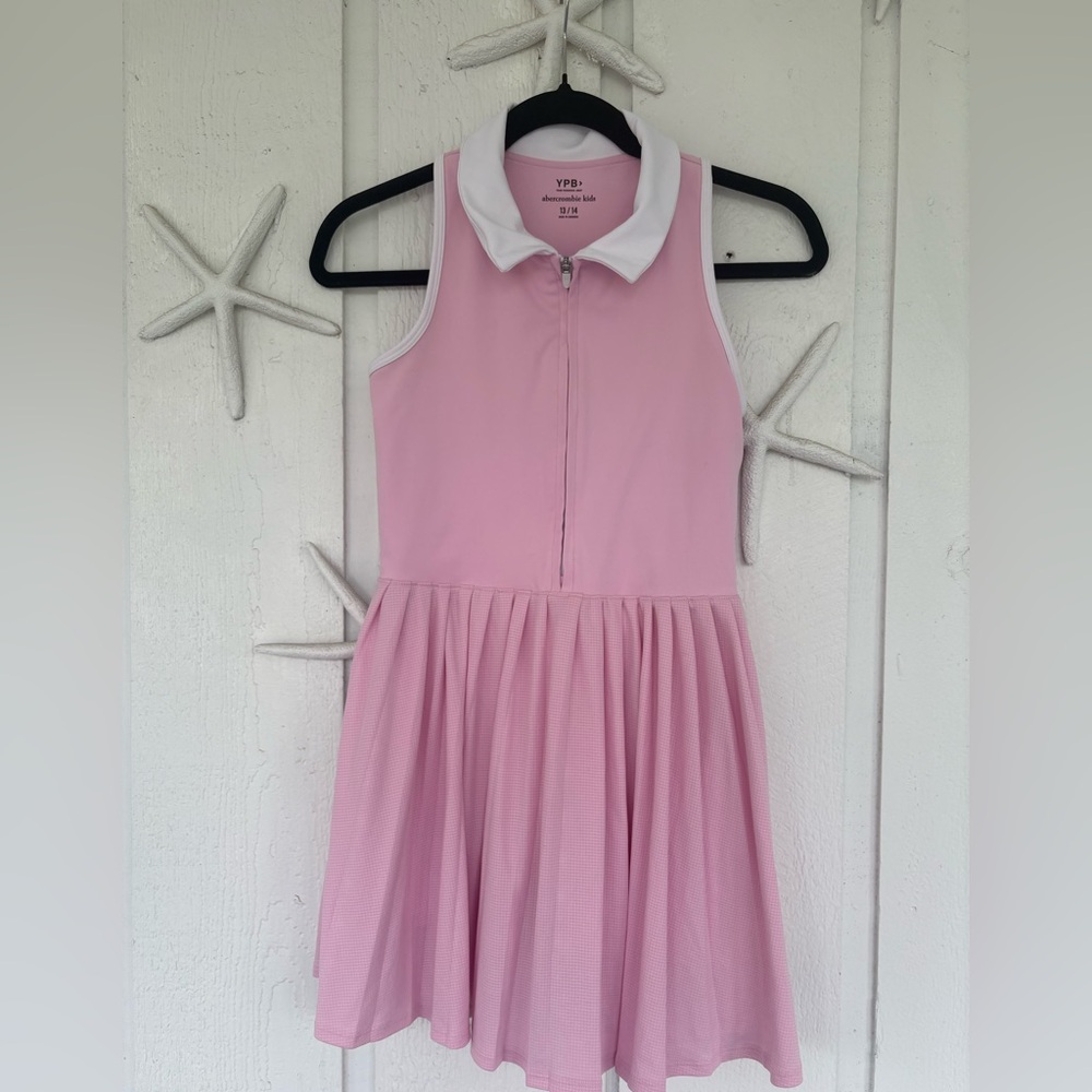 Abercrombie Kids YPB Pink and White Pleated Athletic Dri-fit Tennis Dress 13/14